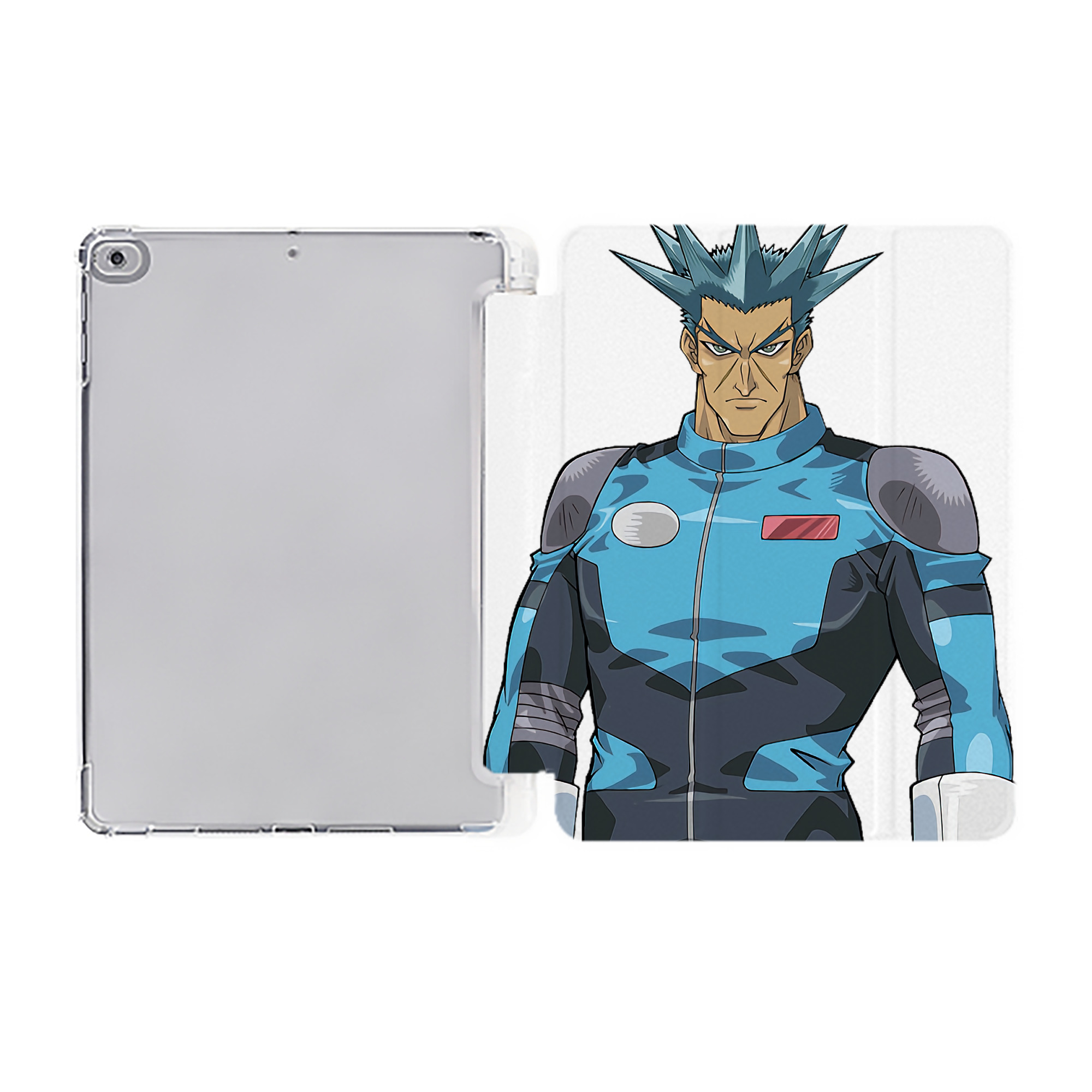 （画像用） 遊☆戯☆王 Yu-Gi-Oh! IPad ケース ペン収納付き 三つ折りスタンド PUレザー×シリコン 対応機種9.5/10.5/10.9インチ